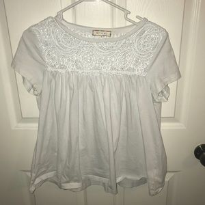 Anthropologie white lace shirt